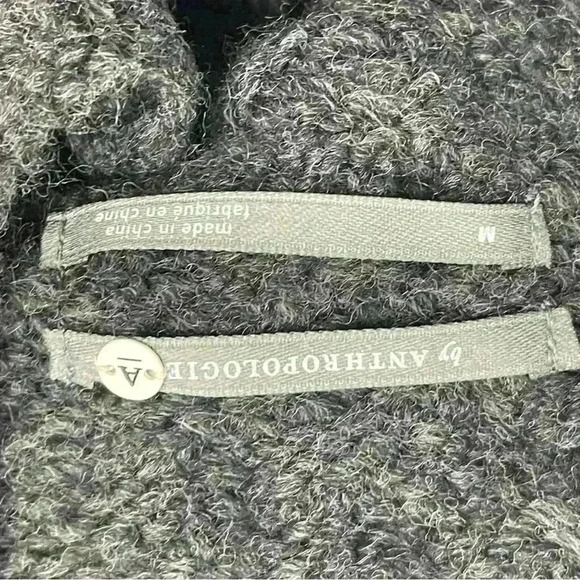 ANTHROPOLOGIE Bia Mock Neck Tunic Sweater Carbon Gray M Soft - Picture 5 of 9